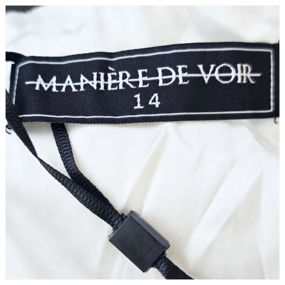 Maniere De Voir NWT White Satin Ruched Side Rope Mini Dress Sze 14 Clubwear Sexy - Picture 8 of 12